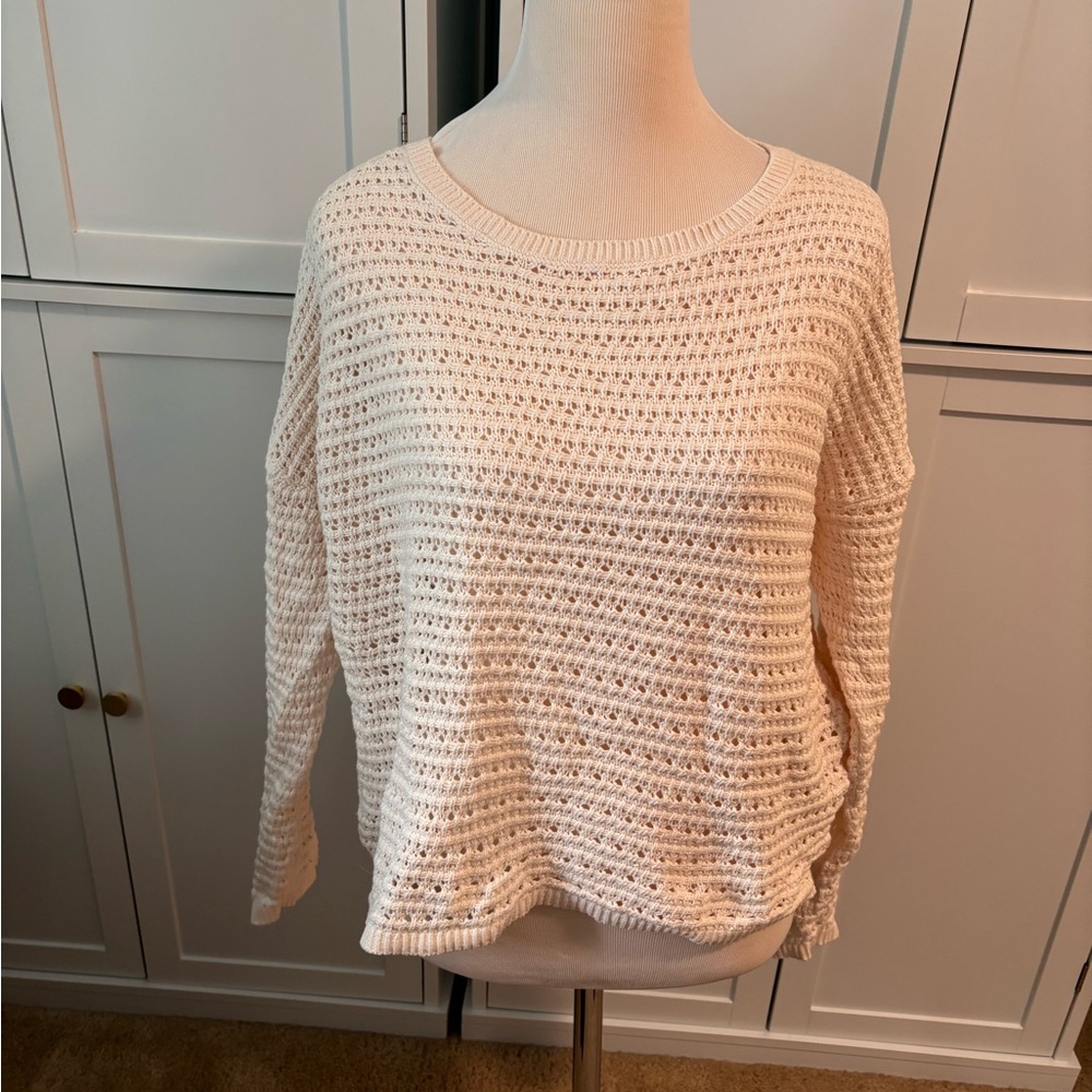 LOFT Women's Cream Knit Sweater